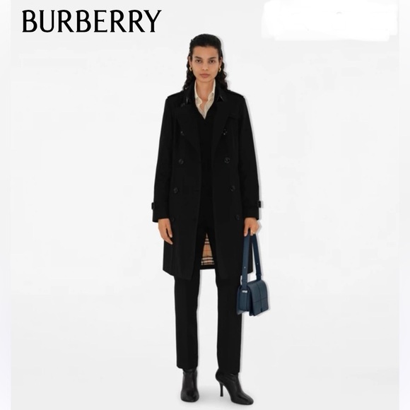 Authentic Burberry Mid-length Chelsea Heritage Trench Coat black Small ⭐⭐️ - Picture 4 of 17